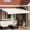 Kaloriko Cornice per Tenda Manuale con LED Bianco 3,5 x 2,5 m per Esterni, Parasole Retrattile con Bracci Resistenti, Sistema Estensibile per Giardino, Terrazza, Veranda e Patio, Protezione UV