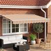 Kaloriko Cornice per Tenda Manuale 3x2,5 m con LED, Protezione da Raggi UV per Giardino e Terrazza, Tenda Ombreggiante Estensibile con Bracci Retrattili e Telecomando