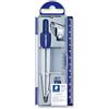 STAEDTLER Noris 550 Set compasso - Ø 30 cm, adattatore universale | Inserto matita & adattatore universale, punta di sicurezza - astuccio con righello - Art.-Nr. 550 60