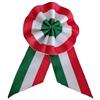 Handmade Coccarda Tricolore Italia Ist 5 x 10 cm. Artigianale in Tessuto Gross-grain, con spilla sul posteriore, Modello a Baffo Largo