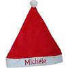 Handmade Generico 5 CAPPELLO DI BABBO NATALE PERSONALIZZATO CON SCRITTA RICAMATA IN ROSSO, Vendita relativa a 5 Cappelli personalizzati.