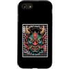 Hannya Oni Mask Aesthetic By TW Custodia per iPhone SE (2020) / 7/8 Hannya Oni Grid Devil Yokai - Maschera da tatuaggio giapponese con diavolo
