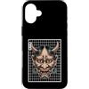 TOKYO WAVES Oni Mask Designs Custodia per iPhone 16 Plus Maschera giapponese del diavolo Hannya giapponese Oni Grid Yokai Oni