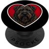 Bouvier des Flandres Dog Lover Cuore Brindle Bouvier des Flandres PopSockets PopGrip Adesivo