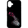 Pink Cowgirl Disco Custodia per iPhone 16 Plus Retro Disco Ball Polka Dots trasformandosi in piastrelle a specchio