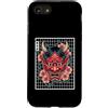 TOKYO WAVES Oni Mask Designs Custodia per iPhone SE (2020) / 7/8 Hannya Oni Grid Devil Yokai - Maschera da tatuaggio giapponese con diavolo