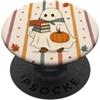 Autumn Reader Carino Lettura Fantasma Zucca Halloween Book Lover PopSockets PopGrip Adesivo