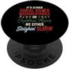 Funny Sleighin Or Slayin Christmas True Film di Natale O Crimine Documentari Divertente Vacanza PopSockets PopGrip Adesivo