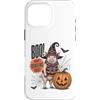 Vintage Halloween Farm Custodia per iPhone 16 Pro Max Boo Whos Oinking There Funny Halloween Witch Pig