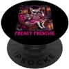 Halloween Glam Retro Vintage Comics Pop Freaky Frenchie Ciclope Zombie Bulldog Francese Spettrale Spaventoso PopSockets PopGrip Adesivo