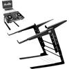 Pyle Tavolo da DJ, doppio supporto portatile per laptop, doppio supporto per laptop con altezza regolabile, design ergonomico e punte antiscivolo per mixer DJ, supporto per controller, postazione di