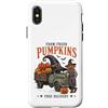 Vintage Halloween Farm Custodia per iPhone X/XS Farm Fresh Pumpkins Halloween Truck Scarecrow Witch Hat