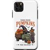 Vintage Halloween Farm Custodia per iPhone 11 Pro Max Farm Fresh Pumpkins Halloween Truck Scarecrow Witch Hat