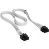 CORSAIR Elite Premium Type 4 con Guaina Individuale cavi alimentatore EPS/ATX12V (4+4) a 8 Pin - Guaina in paracord a tripla maglia, compatibile con PSU Corsair Type 4 - Bianco