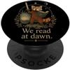 We Read At Dawn Fantasy Red Panda Reader, amante dei libri che leggiamo all'alba PopSockets PopGrip Adesivo