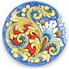 SICILIA BEDDA CAPACI Piatto Ornamentale in Ceramica Caltagirone, Ø 25 cm ca. (1Unità) con Tre opzioni Decoro - Decoro 2