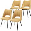 ML DESIGN modern living ML-Design Set di 4 Sedie per Sala da Pranzo Giallo Senape Seduta in Poliestere con Gambe in Metallo Nero Poltrona da Cucina con Schienale da Soggiorno Sedie Imbottite per Ufficio Poltrone