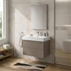 Inbagno Mobile bagno sospeso 70x45 cm Tortora, 2 cassetti e lavabo in resina Tierra