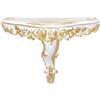 LIGUORO SHOP Mensola In Stile Barocco Veneziano Console Finto Vintage Shabby Chic cm 21 x 31 x 11,5 (Bianco/Oro)