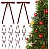 G2PLUS 24PCS Fiocchi di Natale in Velluto Fiocco Velluto Burgen 13x18cm | Fiocchetti Natalizi Regalo con filo 15cm per Albero di Natale,Confezioni Regalo e Decorazioni Matrimoni