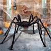 Huifengjie Ragno Gigante per Halloween 150cm,Grande Ragno Peloso,Cotone Ragno da 60g+10 Finti Ragni,Ragnatele Estensibili,per Decorazioni Esterne Decorazioni da Cortile Decorazioni spaventose Spider di Peluche