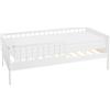 ML DESIGN modern living ML-Design Letto con Materasso per Bambini e Bambine 80x160 cm Bianco Lettino Singolo in Legno Massiccio con Rete a Doghe e Protezione Anticaduta Letto per Giovani in Legno di Pino
