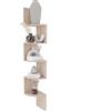 Arreditaly Libreria Scaffale Angolare 5 Ripiani In Legno Melaminico Mensole da Parete Espositive Design Moderno Elegante E Minimal Per Arredo Casa Soggiorno Studio Salotto Camera 123 x 20 x 20 cm (Rovere)