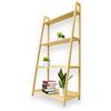 KARAT Blumentreppe Bambus Holz Regal Blumenständer, Pflanzregal, Blumentopfhalter, Blumenregal Balkon, Pflanzenleiter, Pflanzenbank für In- und Outdoor 125 x 32 x 63 cm Zaria