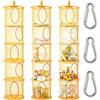 Fayskpwe 3pcs Organizer Portaoggetti Pieghevole da Appendere a 5 Livelli (giallo) | Cestello Portaoggetti in Rete Sospesa, Sacchetto Organizer Portaoggetti Appesi per Cameretta, Per Camera dei Bambini, Bagno