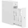 HOMCOM Mobile Bagno Slim Salvaspazio con 2 Cassetti 16x48x58 cm Bianco | Mobiletto Bagno, Vano Aperto, Armadietto da Terra, per Bagno Cucina Lavanderia Soggiorno