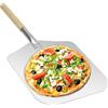 Abaobao Pala per pizza in alluminio con manico in legno staccabile, lama da 30,5 x 35,6 cm, manico lungo 30,5 cm, totale 66 cm, accessori per forno per pizza all'aperto