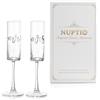 Nuptio Bicchieri Champagne Mr Mrs: Set di 2 Regalo Matrimonio Argento Anniversario Idee Nozze Natale Lei Gift Sposi Coppie Fidanzata Valentino Sposata Futuri Coppia Flute Personalizzato Romantici