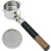 NEOUZA Portafiltro senza fondo a 2 orecchie, 51 mm, per DeLonghi Stilosa ECP31.21 ECP33.21 ECP35.31 ECP3420 ECP3220 EC155 Home Barista (metallo + legno)