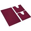 HomeLife - Set Tappeti Bagno 3 Pezzi in Cotone Made in Italy | Tappeti Bagno Moderni : 1 Tappeto [60X90] 2 Girowater/Girobidet [45X60] |Tris Tappeto Bagno Assorbente e Lavabile Lavatrice | Bordeaux