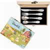 KIDDI-MEDIA Scatola in legno personalizzata con posate per bambini con incisione, 5 pezzi