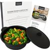 VINAK - Vaporiera Silicone 1200 ml | Microonde Friggitrice Aria Forno | Vassoio Reversibile | Cottura Salutare Senza Olio | Senza BPA