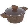 KASANOVA Casseruola 24 cm antiaderente 0 grassi con coperchio marrone Cottura