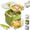 Bankeep Macchina per cubetti di ghiaccio portatile con coperchio e scatola portaoggetti, 48 cubetti di ghiaccio, contenitore, doppio strato, veloce con pulsante semplice, per campeggio, viaggi su strada o