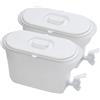 Rosenstein & Söhne distributore di bevande: Set da 2 Dispenser per bevande, per frigorifero, Rubinetto, 3 litri ciascuno (distributore di in plastica, contenitore frigorifero con rubinetto)