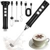 FAOKZE Montalatte Elettrico USB, frullino montalatte con 3 frullino in acciaio inox,3 velocità regolabili,Potente Schiumalatte Elettrico per Caffè, Latte, Cappuccino, Matcha