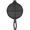 EffiFish Padella rotonda per waffle in ghisa, tradizionale piastra per waffle per uso domestico e commerciale, padella nera, 20 cm