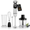 MEGAWISE Frullatore a immersione MegaWise Pro Titanium Reinforced 5 in 1, potente 400 W con lame più affilate dell'80%, frullatore con cavo a 12 velocità (nero)