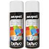 Nespoli Bomboletta Spray Aerosol Bianco Effetto Lucido Ral 9010 400ml (Confezione da 2)