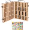 CPROSP 72 Bottiglie Scatola per Oli Essenziali in Legno, Porta Oli Essenziali, Contenitore Legno per Smalto per Unghie, Filo per Cucire, Oli profumati, cosmetici e rossetti, con Adesivi