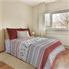PENSIERI DELICATI Copriletto 220x280 cm, Telo Singolo 100% Cotone Pique, Ideale Come Telo Arredo, Coperta Salva Letto 1 Piazza e Mezza, Fantasia BauBau Rosso, 100% Made in Italy