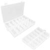 TONGIHS 2 Pezzi Scatola a Scomparti,per Perline,Orecchini,Trasparente | 12 scomparti,Plastica,Resistente,Trasparente,Leggero,Facile da trasportare,Divisorio mobile,per Bagno,Cucina,Soggiorno,Studio