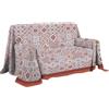 PENSIERI DELICATI Telo Copridivano 180 x 290 cm Made in Italy, Telo Copritutto 100% Cotone Puro, Fantasia Maiolica Rosso, Ideale come Telo Arredo, Salvadivano o Copriletto Estivo (1 Piazza)
