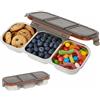 VGECEE Snack Box con 3 Scomparti, Contenitore per Snack in Acciaio Inox | Contenitore per Pranzo con Coperchio, Scatola Porta Snack, Box Contenitori per Alimenti, Lavabile in Lavastoviglie