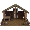 COSE DA CASA Presepe Grotta in Legno Capanna Vuota per la Natività h 27x40x17 cm Presepe staccionata con tronchetti