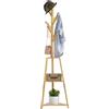 HOMCOM Attaccapanni in legno di bambù 46x46x175 cm Naturale